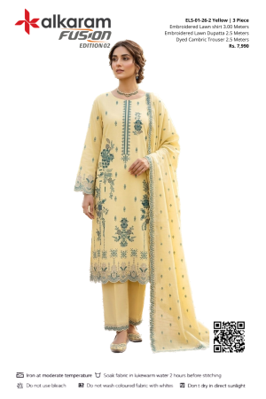 RTS | Yellow Embroidered Lawn | 3 Piece
